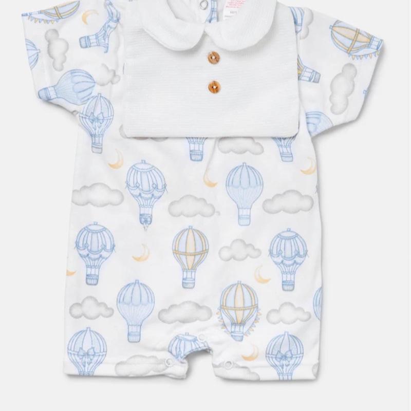 Hot Air Balloon Short Sleeved Romper for Babies - Mixed Colours, Soft and Comfortable Design
