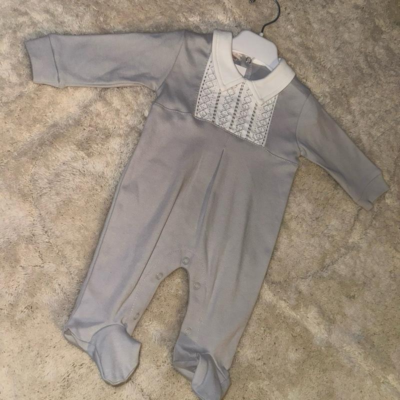 Neutral Embroidered Baby Grow