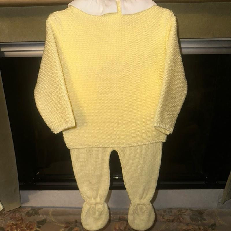 Girls Lemon Knitted 3 Piece Outfit with Bow Detail