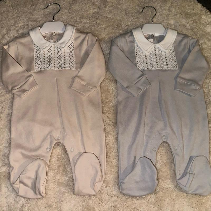 Neutral Embroidered Baby Grow