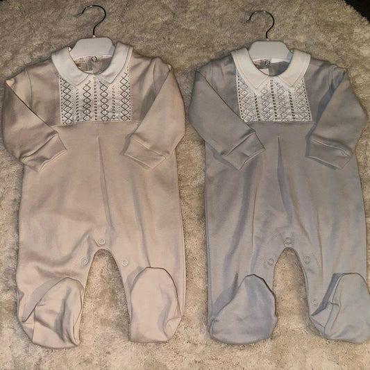 Neutral Embroidered Baby Grow