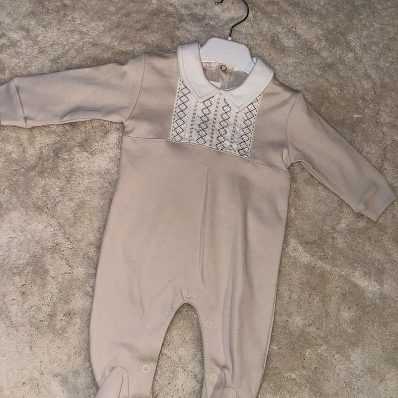 Neutral Embroidered Baby Grow