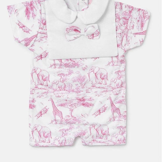 Safari Print Short Sleved romper - mixed colours