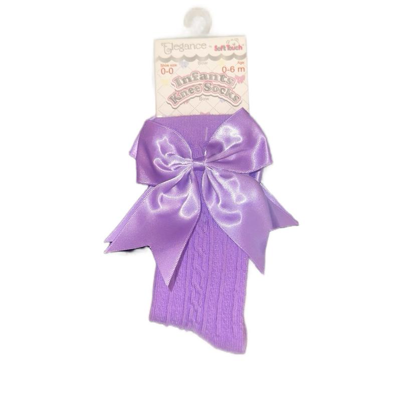 Children’s Knee High Ribbed Socks With Bows