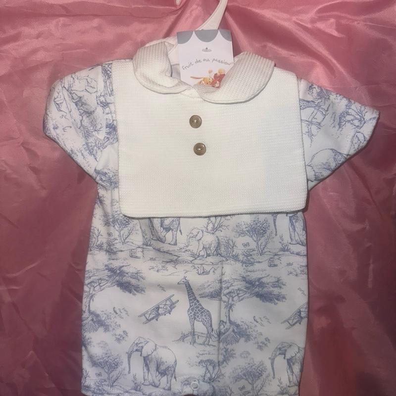 Safari Print Short Sleved romper - mixed colours