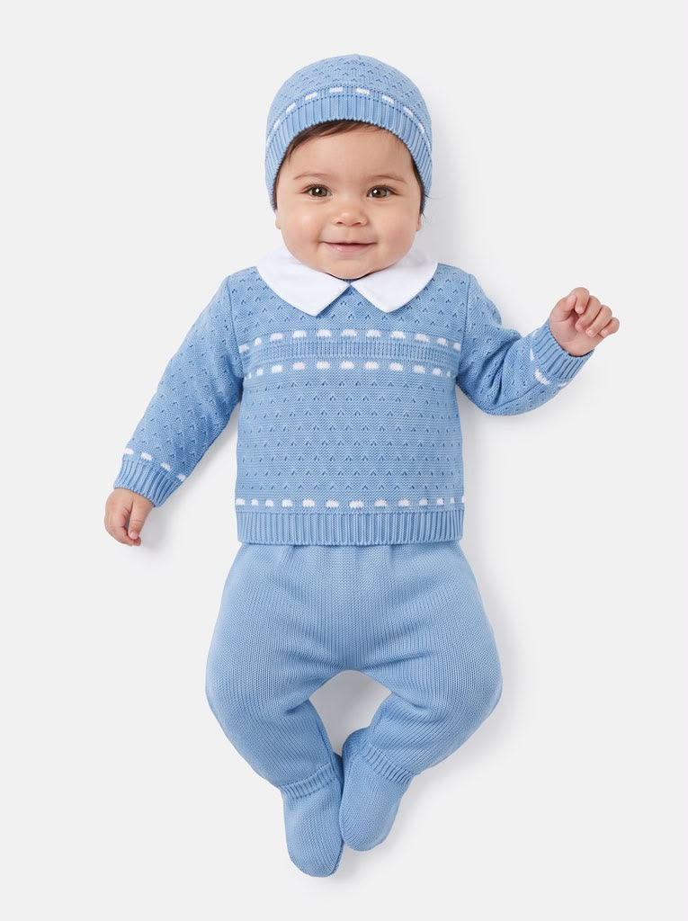 Newborn Boys 3 Piece Knitted Box Set