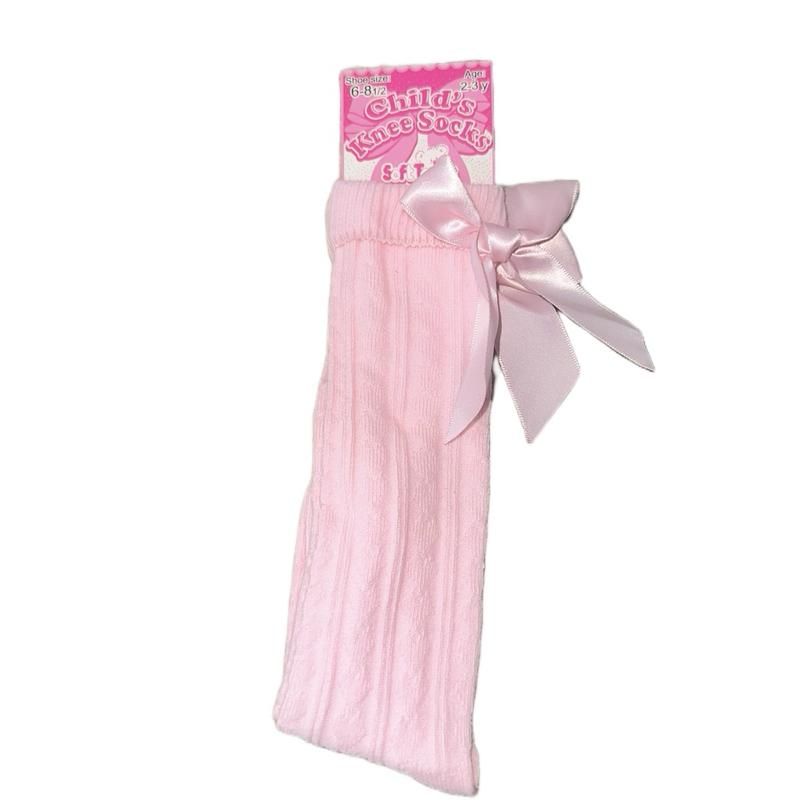 Children's Knee High Ribbed Socks with Bow - Available in Multiple Colors