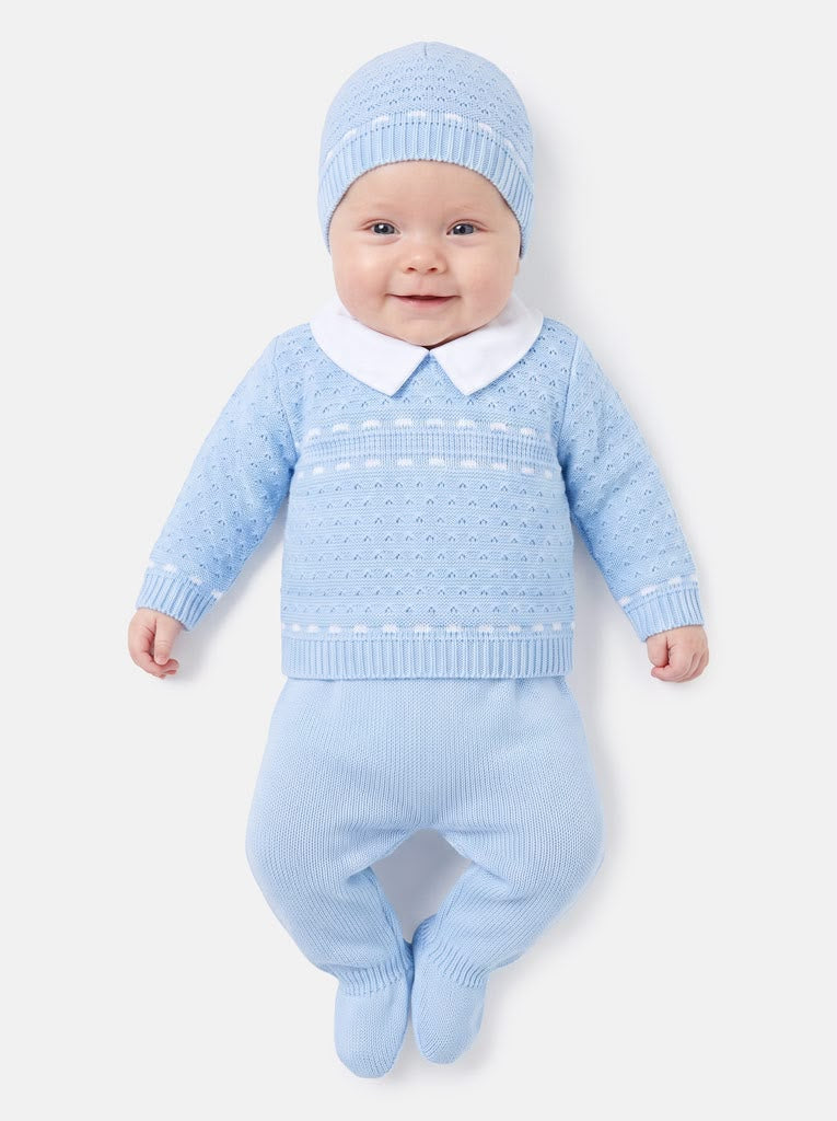 Newborn Boys 3 Piece Knitted Box Set