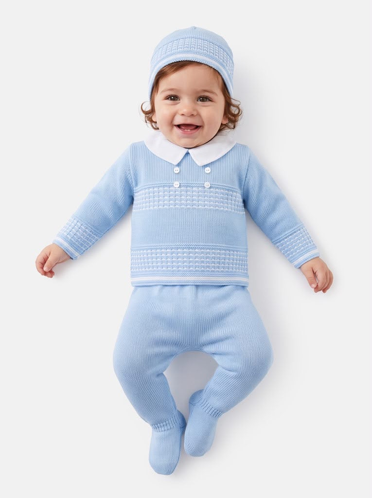 Newborn Boys 3 Piece Knitted Box Set