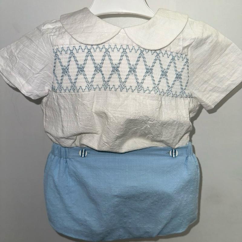 Boys Blue Smocked Suit