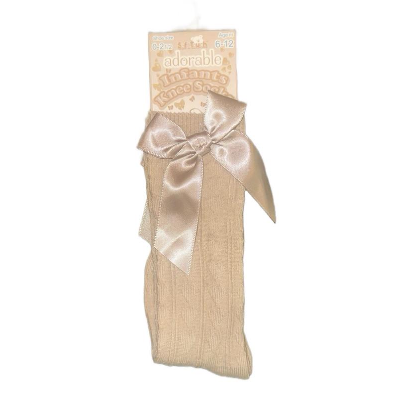 Children’s Knee High Ribbed Socks With Bows